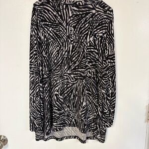 Susan Graver Liquid Knit Tunic Top Keyhole Women’s